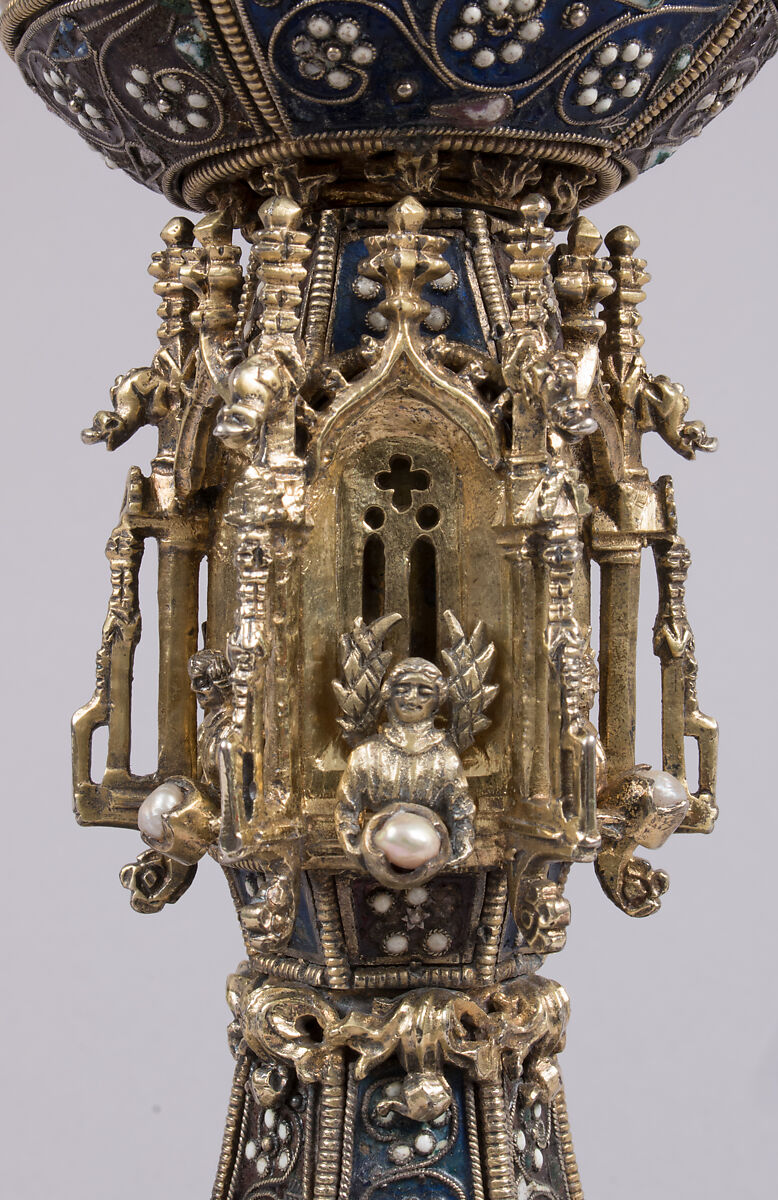 Chalice, Gilded silver, filigree enamel, pearls, Southeastern European