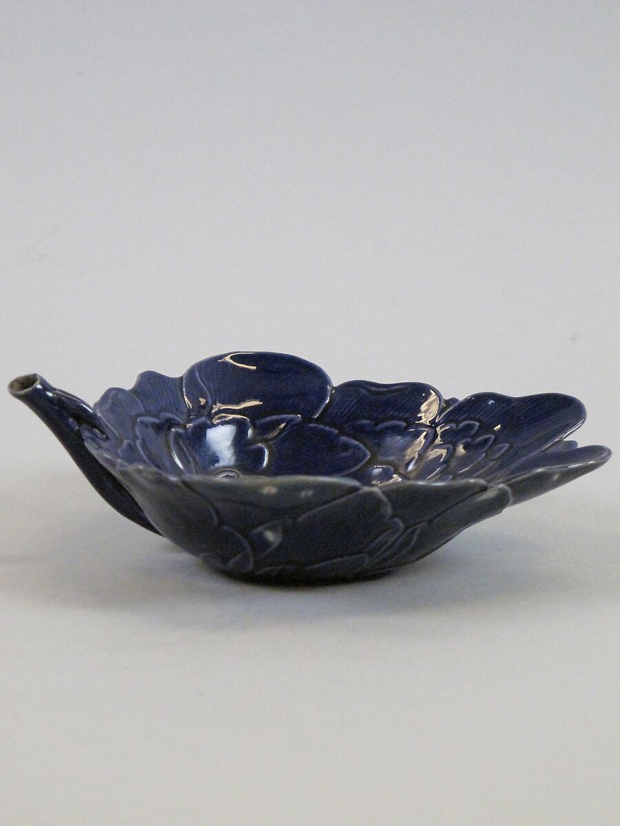 Lotus cup, Porcelain with blue glaze (Jingdezhen ware), China 