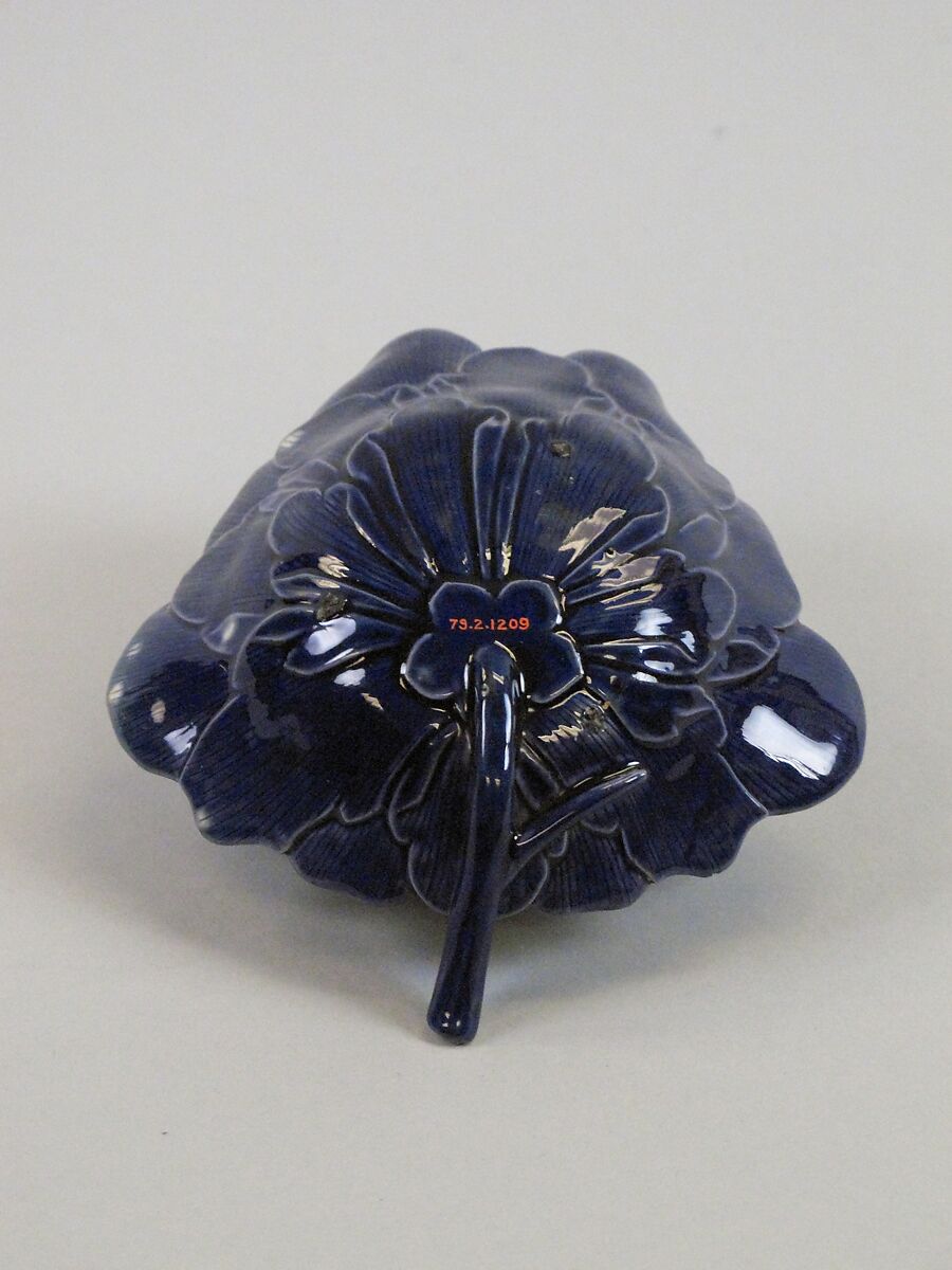 Lotus cup, Porcelain with blue glaze (Jingdezhen ware), China