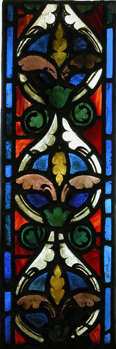 Two Sections of a Border, Rémois Atelier (French, active Reims, late 12th–early 13th century), Pot-metal glass and vitreous paint, French
