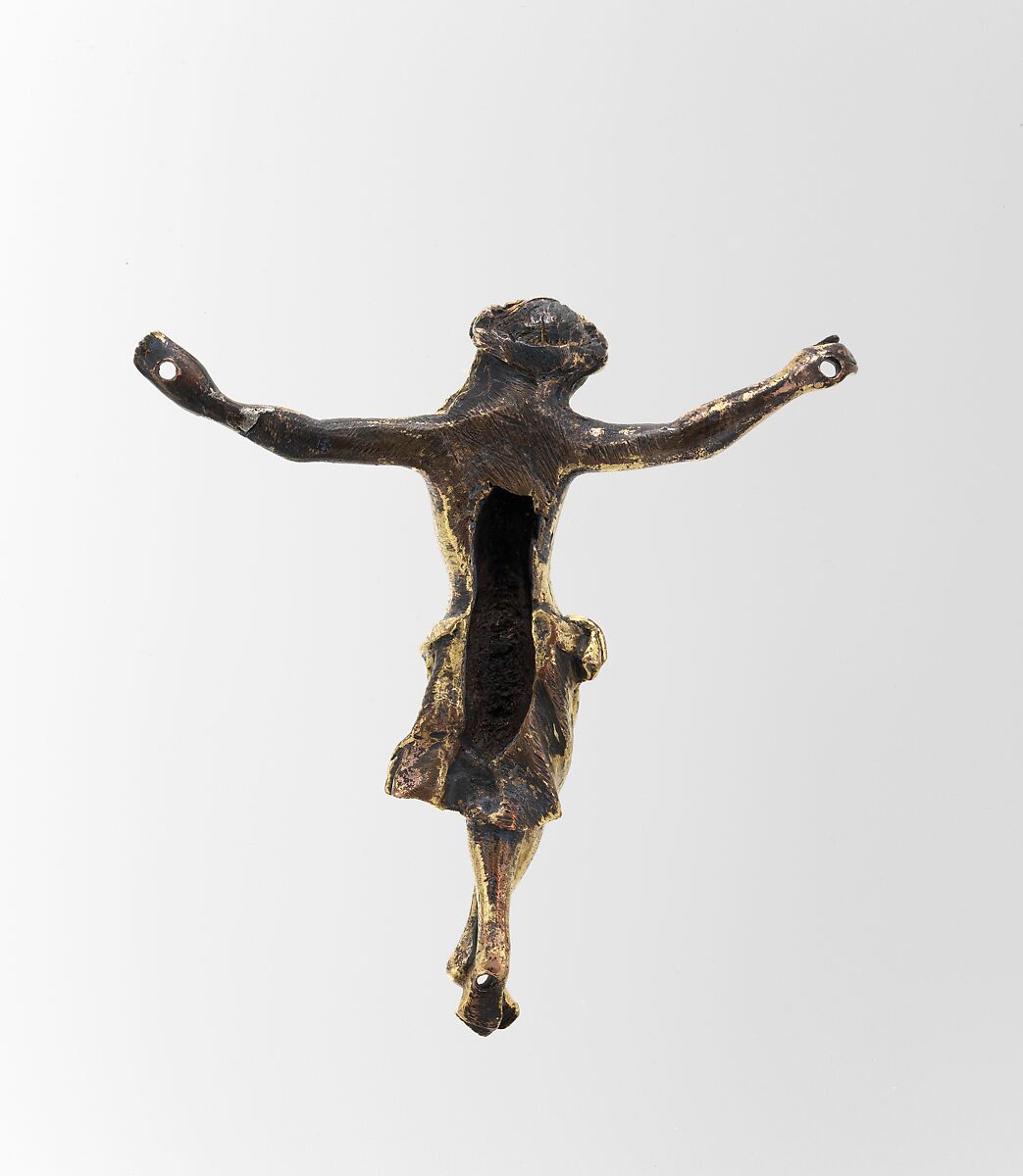 Crucified Christ, Copper alloy with gilding, North French or Mosan