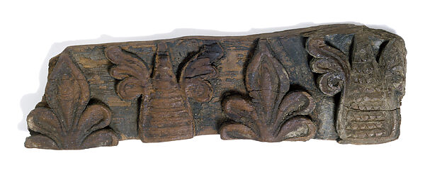 Fragment of a Frieze with Winged Pinecones and Palmettes, Wood 