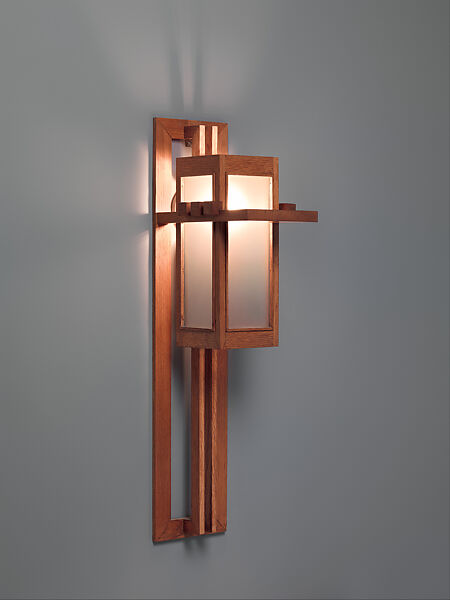 Light Fixture, Frank Lloyd Wright (American, Richland Center, Wisconsin 1867–1959 Phoenix, Arizona), White oak, glass, American