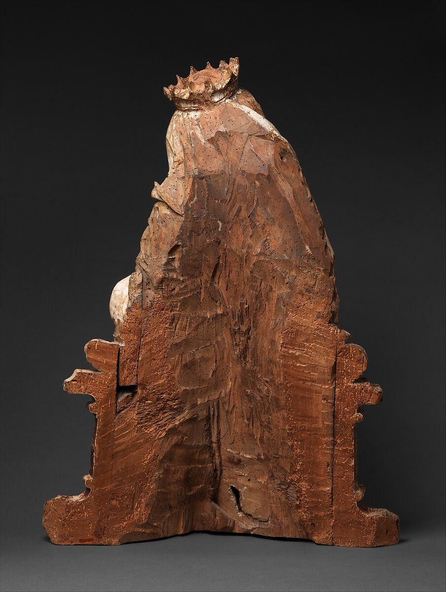 Enthroned Virgin, Limewood with gesso, paint and gilding, Austrian