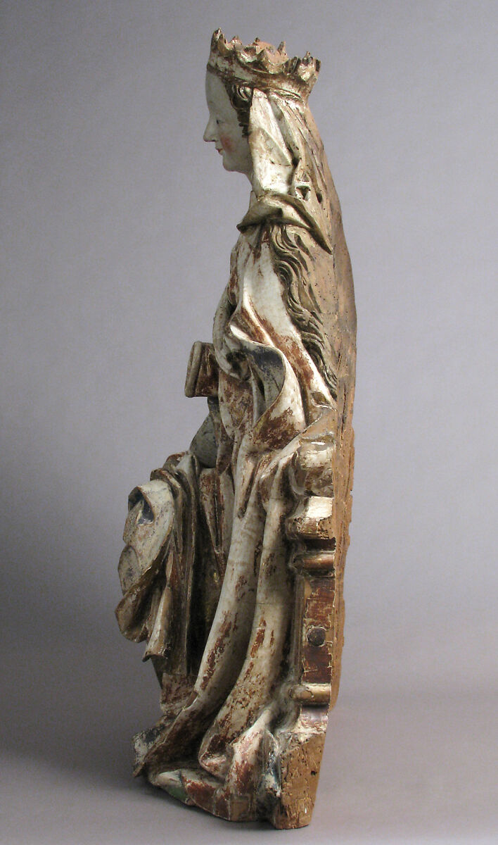 Enthroned Virgin, Limewood with gesso, paint and gilding, Austrian