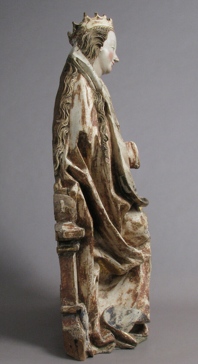 Enthroned Virgin, Limewood with gesso, paint and gilding, Austrian