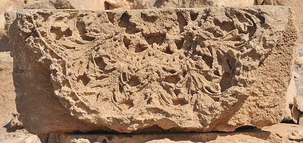 Fragment Carved with a Rosette, Limestone, carved 