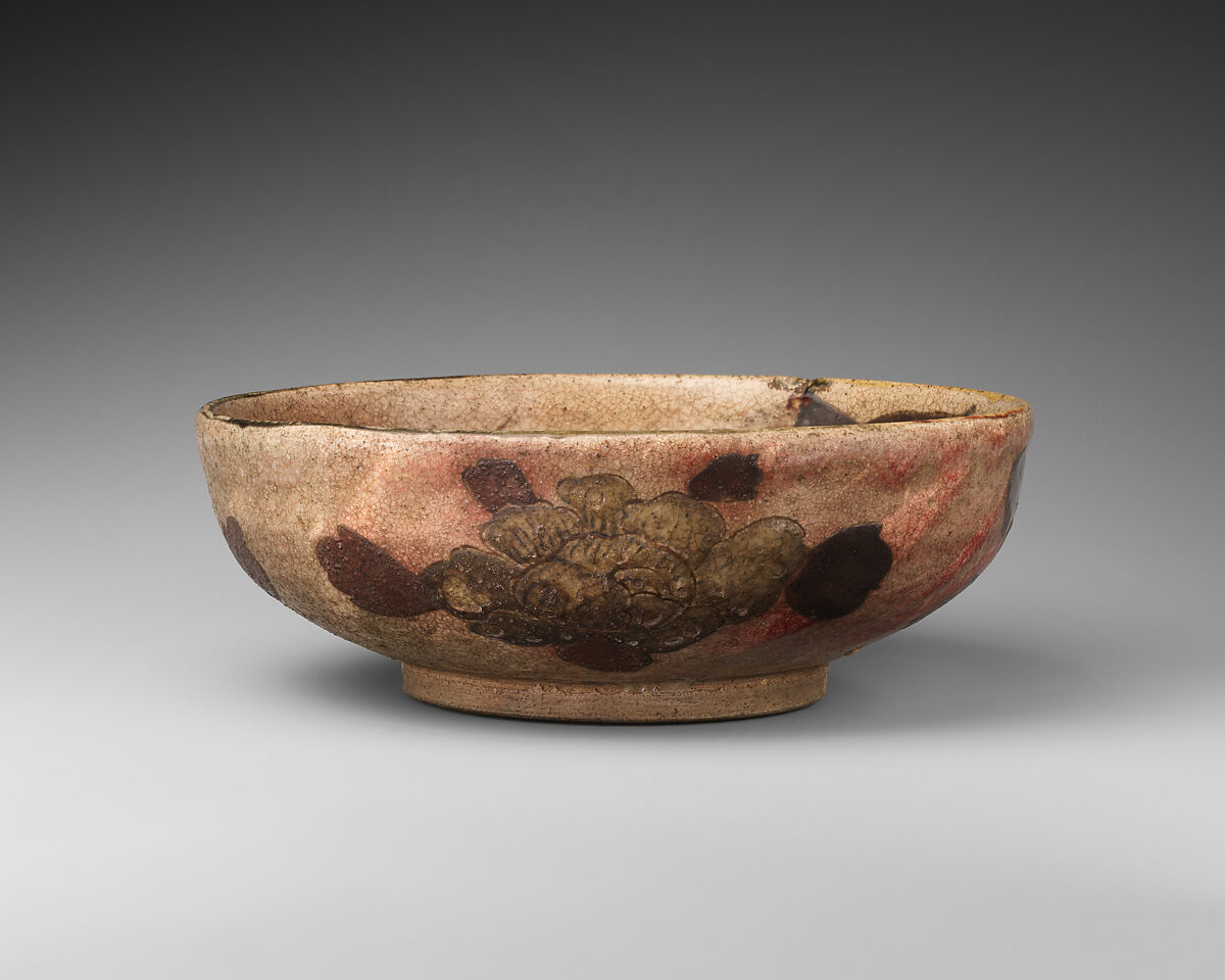 Bowl, Pottery decorated with colors (Karatsu ware (?), Japan