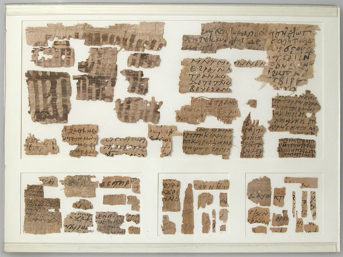 Papyri Fragments, Papyrus and ink, Coptic 