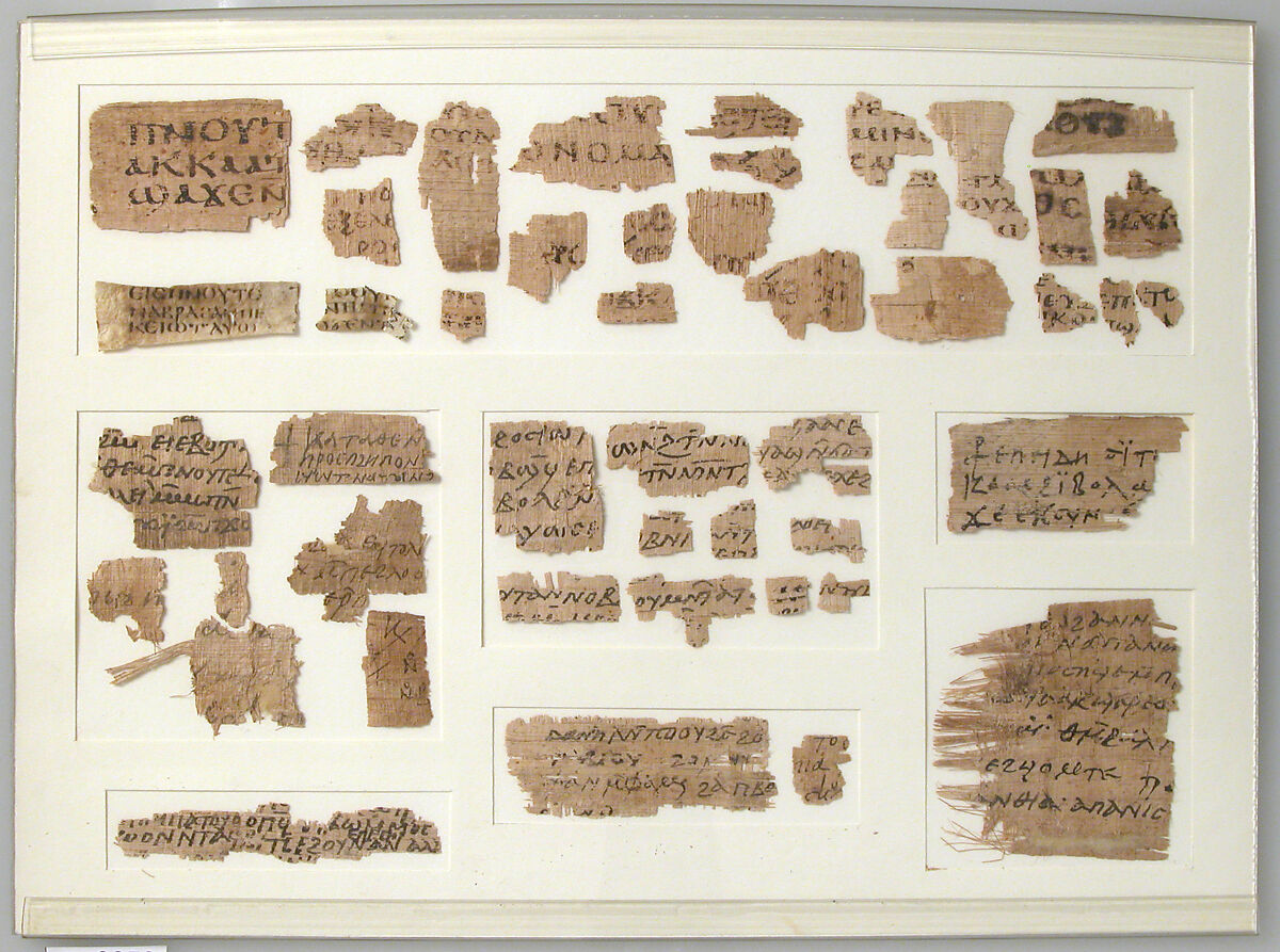 Papyri Fragments, Papyrus and ink, Coptic 