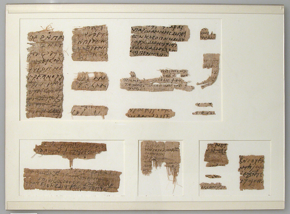 Papyri Fragments, Papyrus and ink, Coptic 