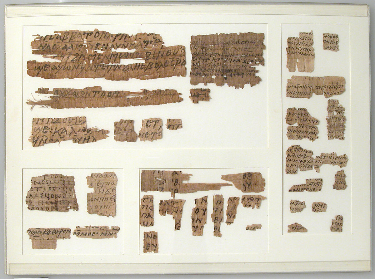 Papyri Fragments, Papyrus and ink, Coptic 