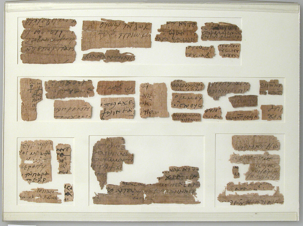 Papyri Fragments, Papyrus and ink, Coptic 