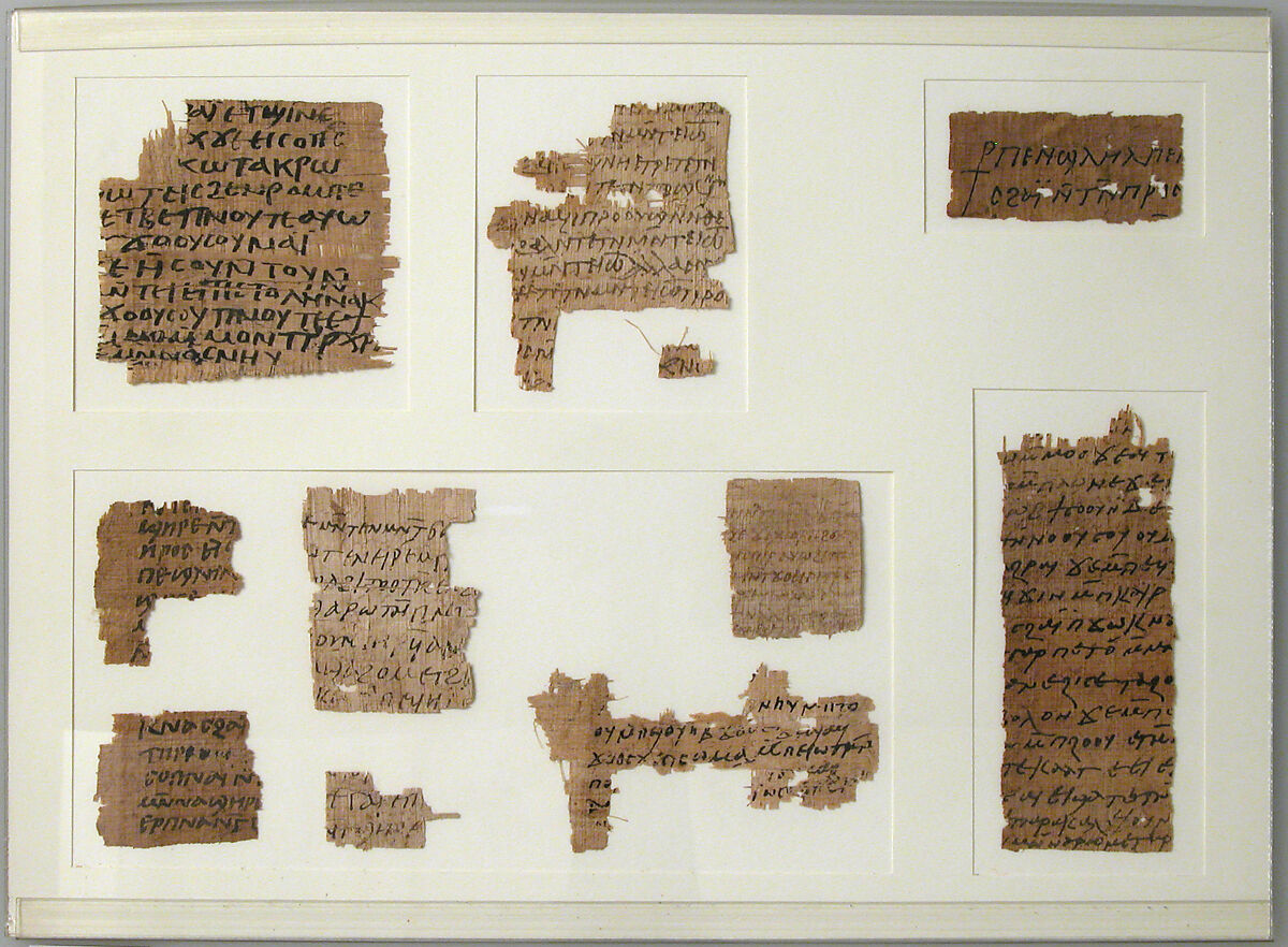 Papyri Fragments, Papyrus and ink, Coptic 