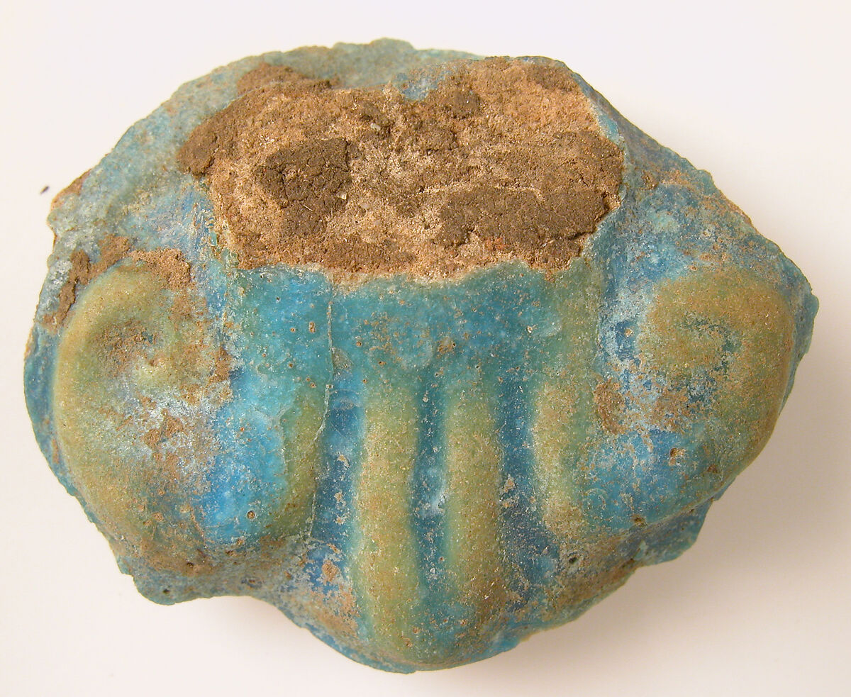 Pottery Fragment, Earthenware, glazed (faience), Coptic 