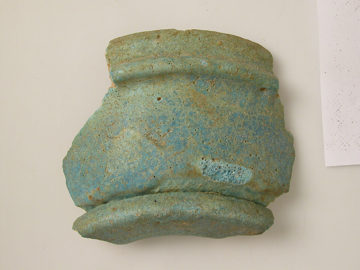 Pottery Fragment, Earthenware, glazed (faience), Coptic 