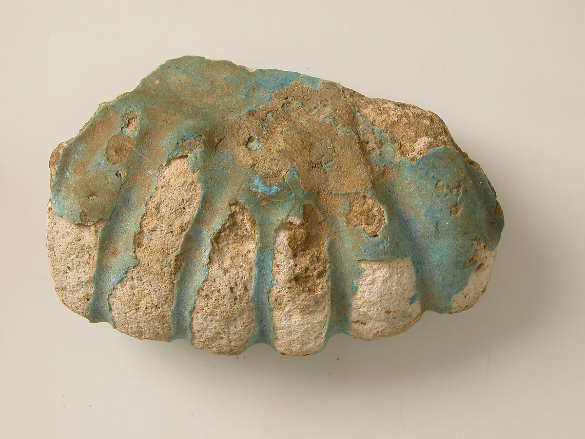 Pottery Fragment, Earthenware, glazed (faience), Coptic 