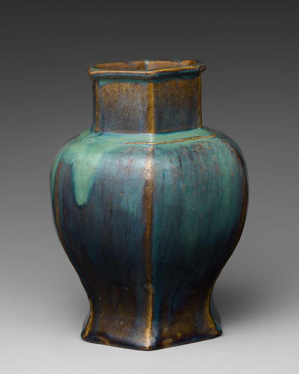 Vase, Clay covered with a mottled glaze, Japan