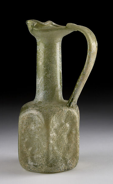 Hexagonal Pilgrim Jug, Glass, molded 