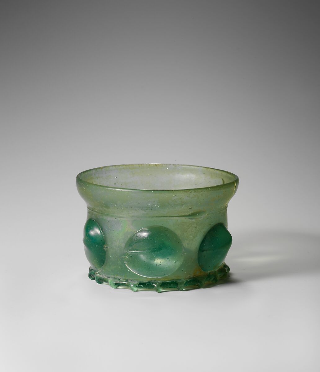 Beaker (Krautstrunk), Free-blown glass with applied decoration, German or Netherlandish 