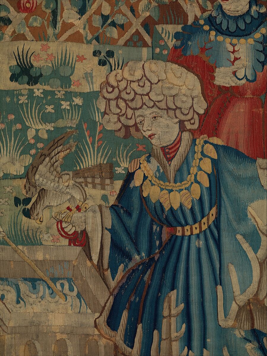 The Falcon's Bath, Tapestry with wool warp and wool wefts, South Netherlandish