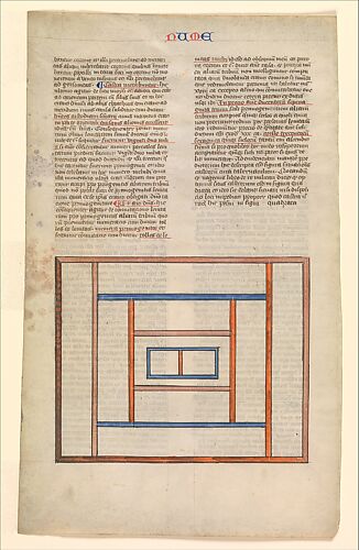 Arrangement of the Levite Camps around the Tabernacle, one of six illustrated leaves from the Postilla Litteralis (Literal Commentary) of Nicholas of Lyra