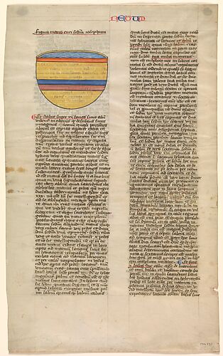 Brazen Sea, one of six illustrated leaves from the Postilla Litteralis (Literal Commentary) of Nicholas of Lyra