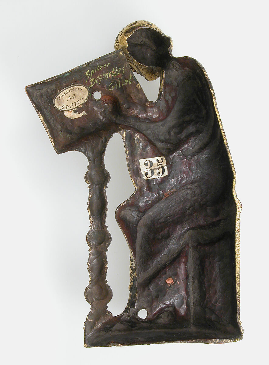 Evangelists Mark and Luke, Gilded copper and glass, French