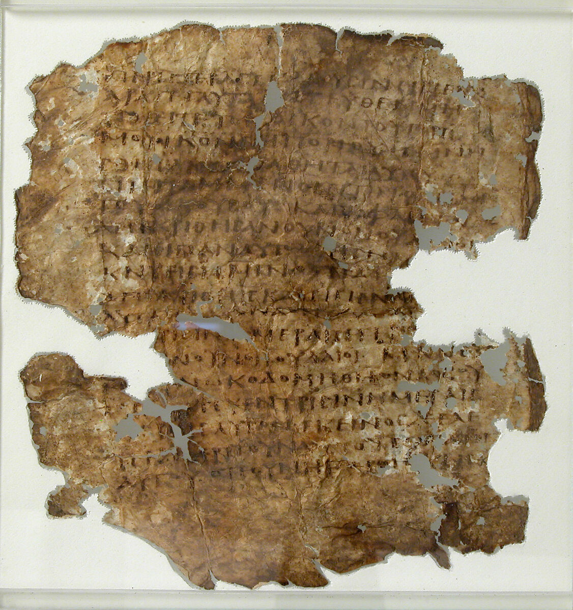 Fragment of the Gospel of St. John 2:11-22, Ink on parchment, Egyptian 