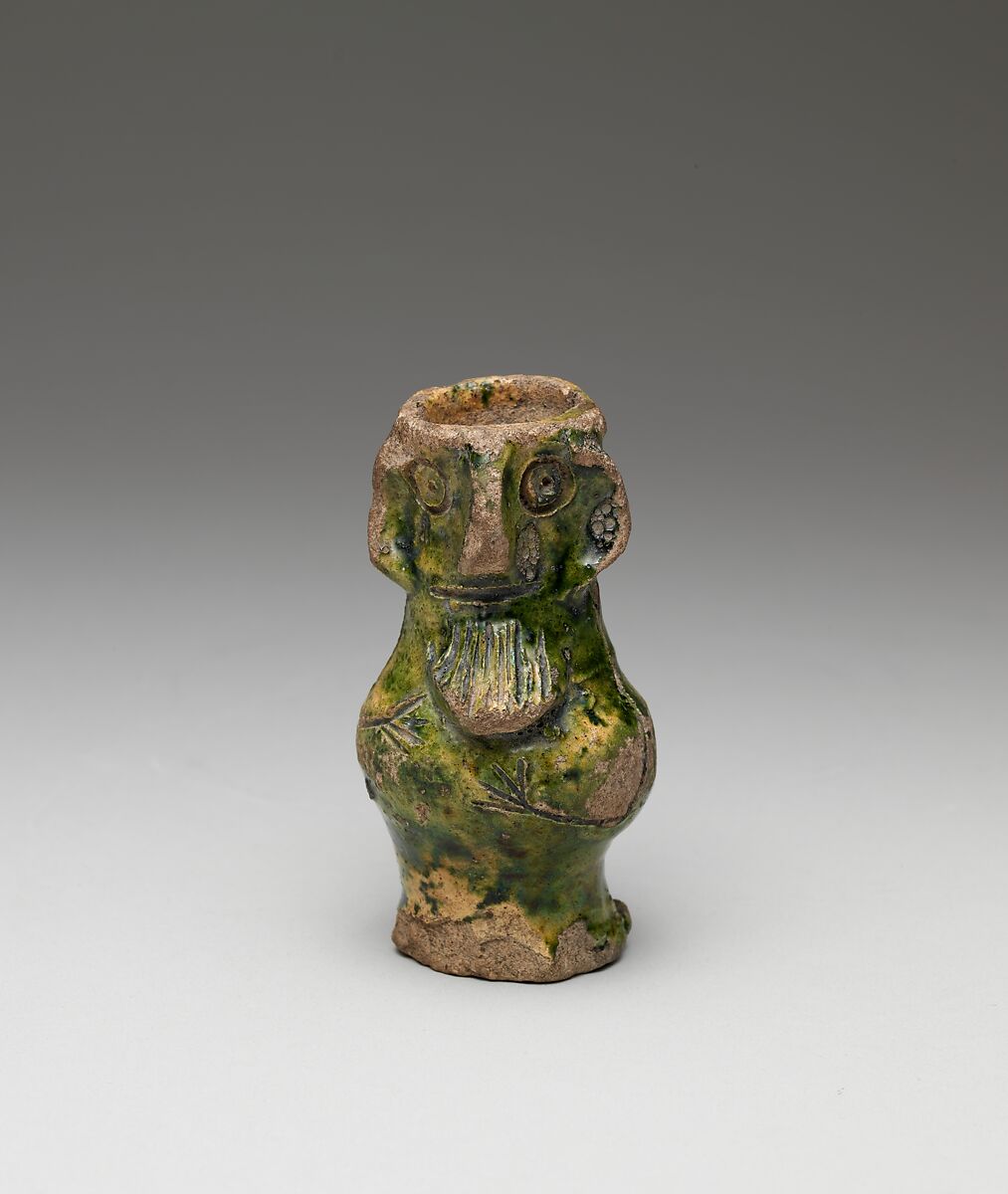 Face Jug, Earthenware, green glaze, British