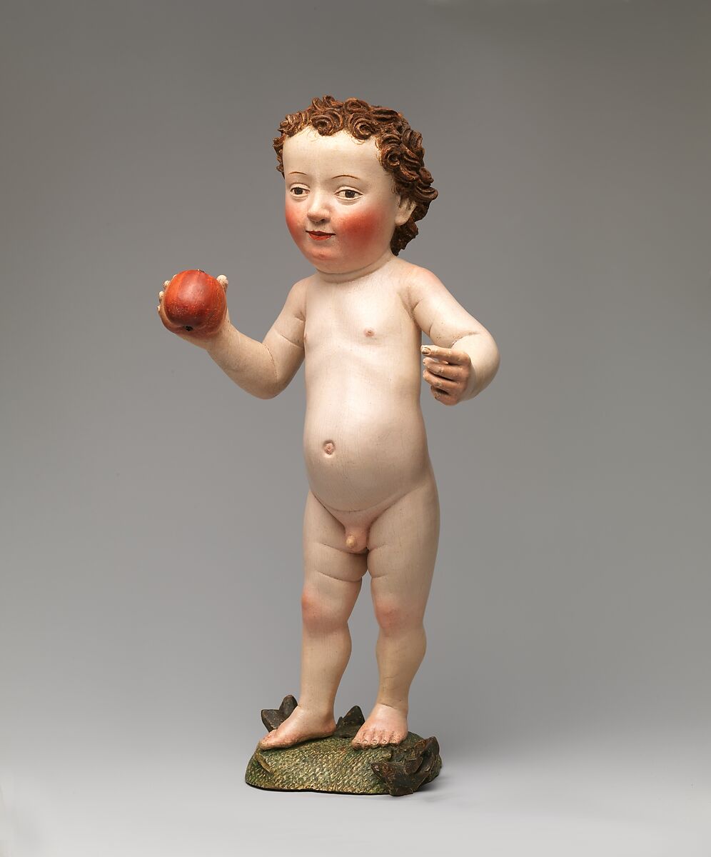 Christ Child with an Apple, Circle of Michel Erhart (German, Ulm, active 1464–1522), Willow with original paint and traces of gold, German
