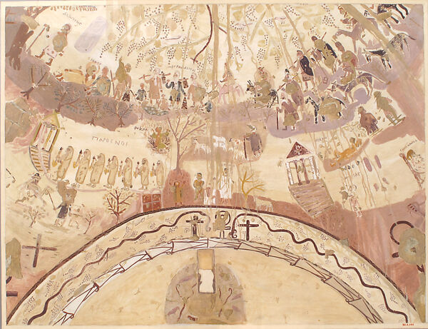 Facsimiles of the Dome Painting of the Chapel of Exodus, Bagawat Necropolis, Kharga Oasis, Charles K. Wilkinson, Tempera on paper, Coptic 