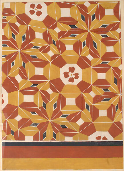 Facsimile of the Apse Painting in Tomb 25, Bagawat Necropolis, Kharga Oasis, Charles K. Wilkinson, Tempera on paper, Egyptian