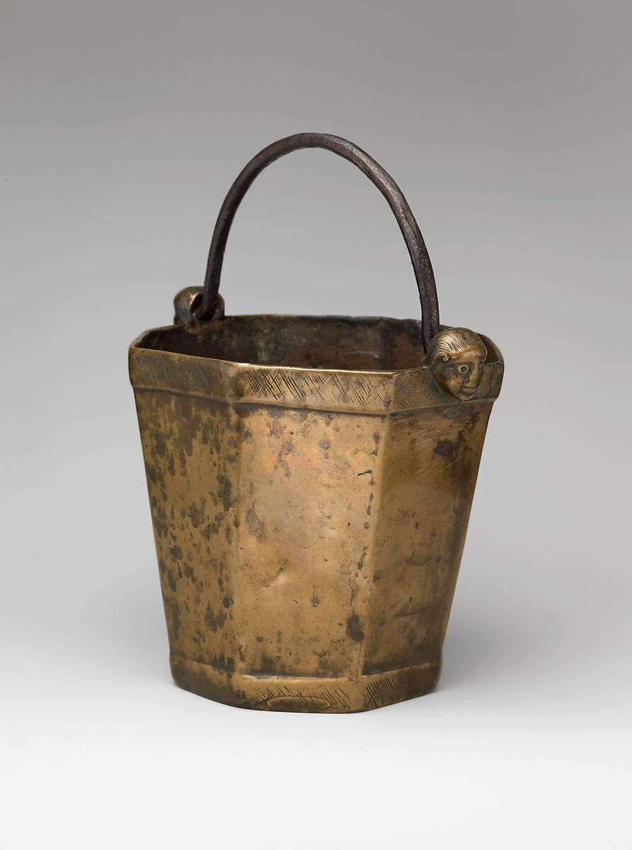 Bucket for Holy Water (Situla), Copper alloy, iron handle, German 