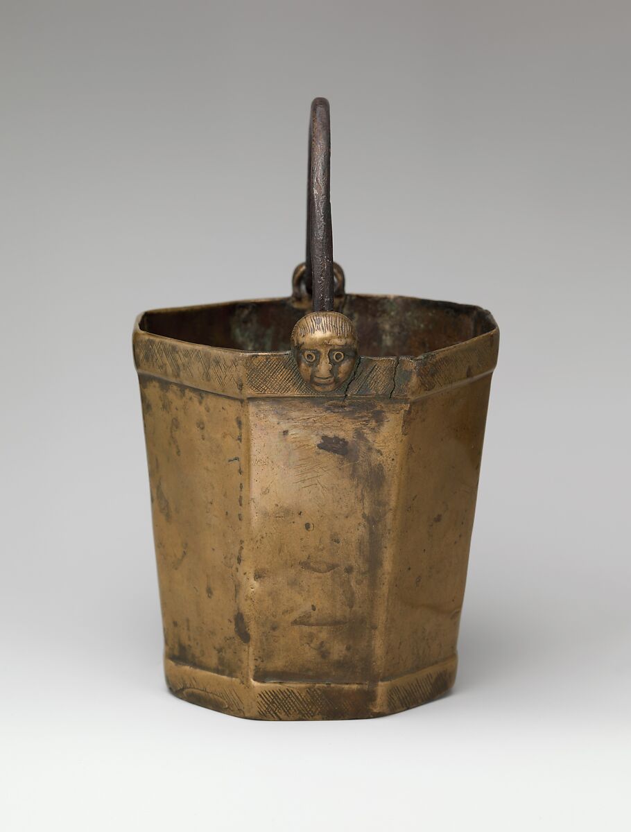 Bucket for Holy Water (Situla), Copper alloy, iron handle, German