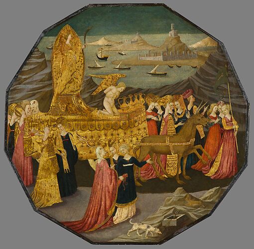 Birth Tray (Desco da Parto) with the Triumph of Chastity (recto) and Naked Boys with Poppy Pods (verso)