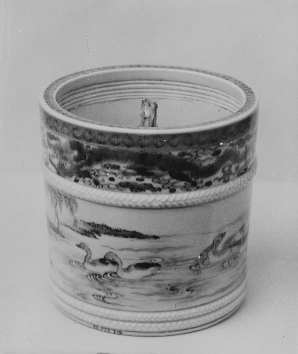 Bucket, Porcelain decorated in blue (Koto ware), Japan 