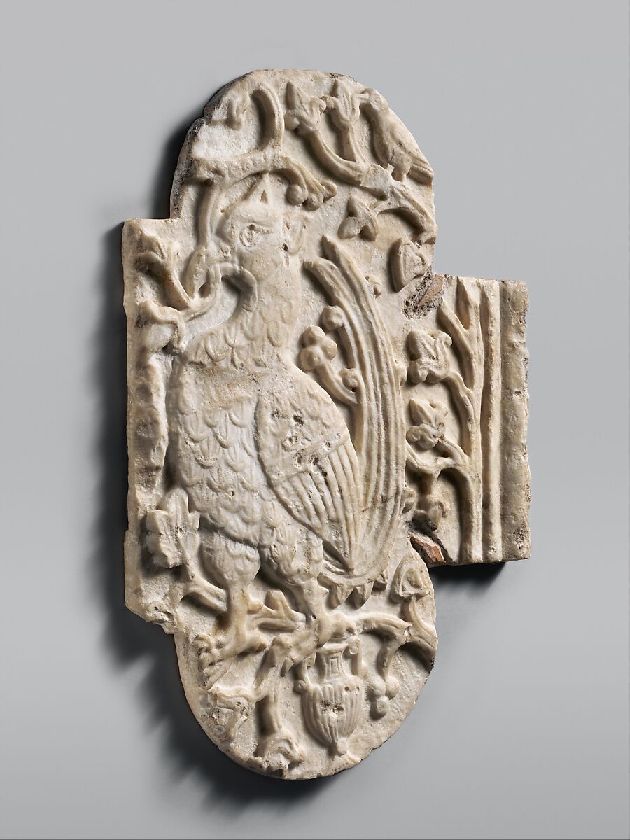 Relief with a Bird, Marble, Italian