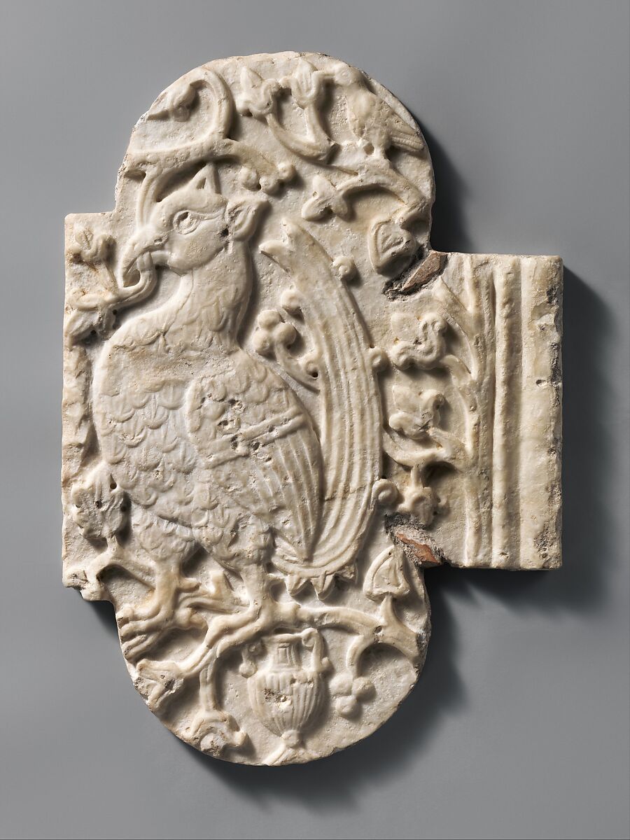 Relief with a Bird, Marble, Italian 