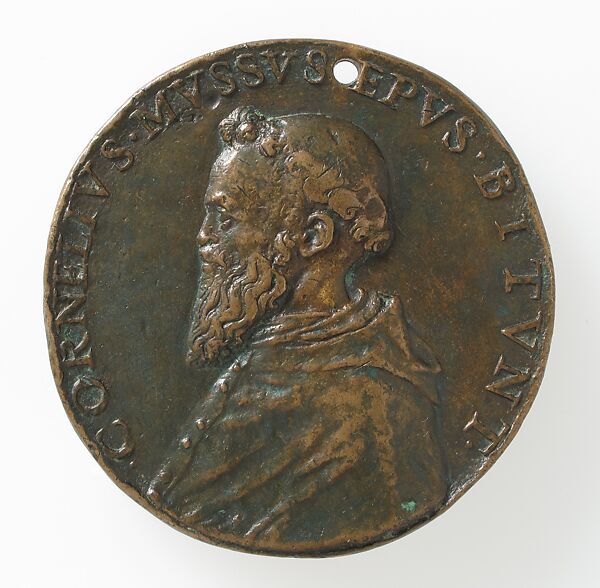 Medal of Cornelio Musso, Copper alloy, North Italian 