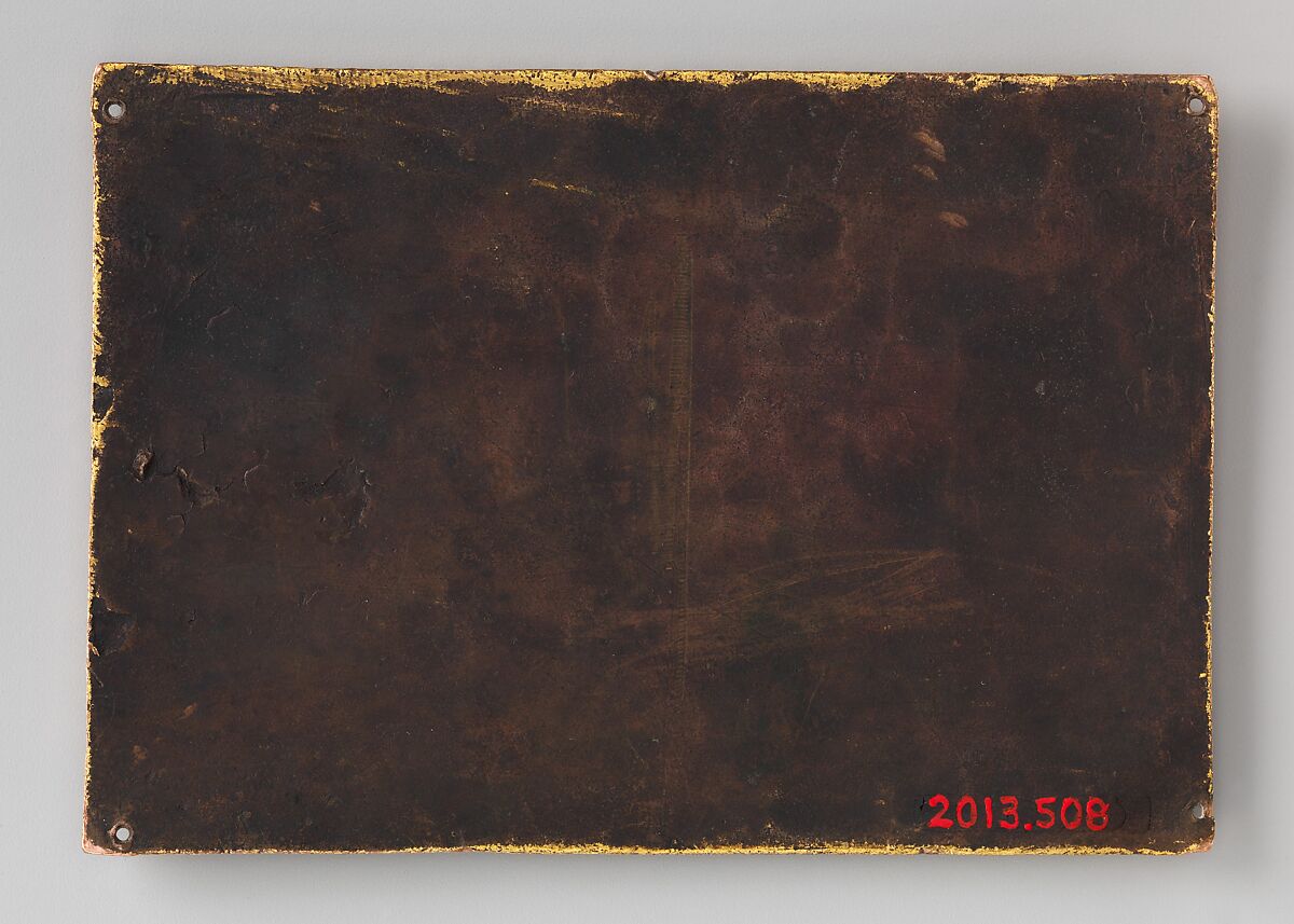 Plaque with the Calling of Saints Peter and Andrew, Champlevé enamel on gilded copper, British