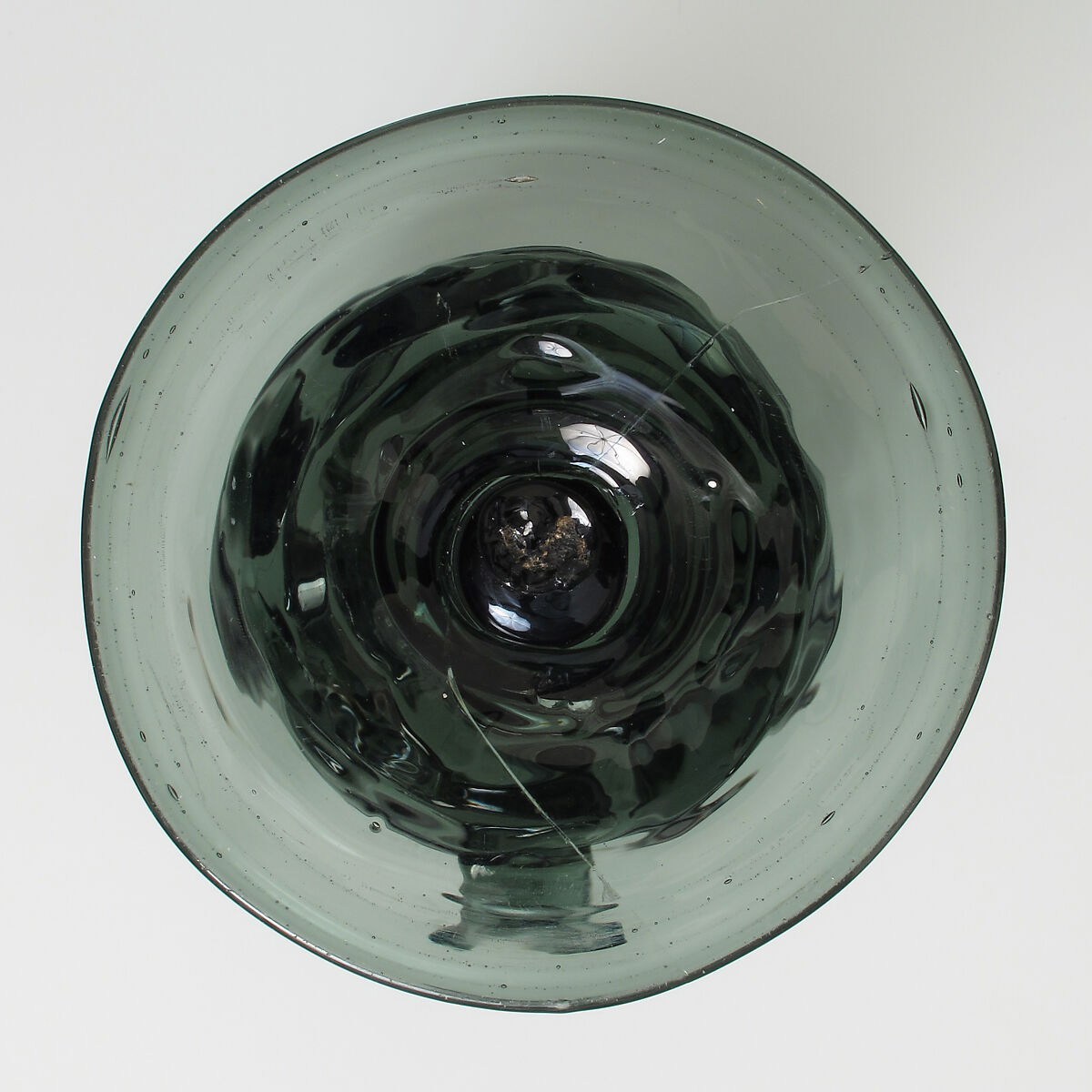 Footed Cup with handle: Scheuer, Free-blown glass with applied decoration, German