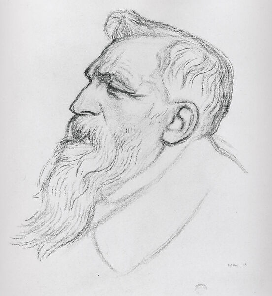 Auguste Rodin, William Rothenstein (British, Bradford, Yorkshire 1872–1945 Far Oakridge, Gloucestershire), Red and black chalks on paper 