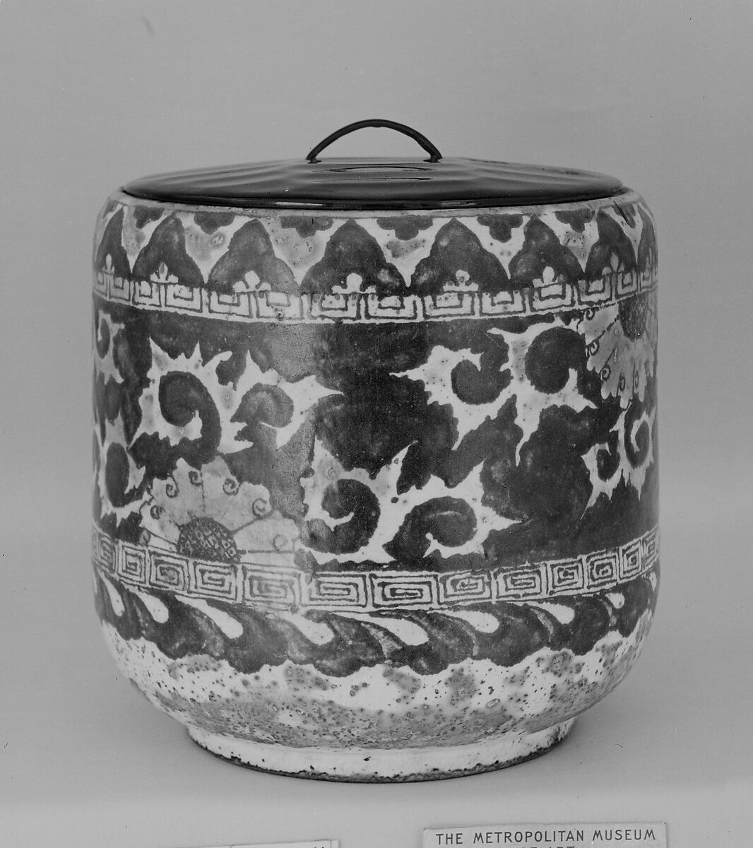 Water Pot, Clay covered with a white slip and a blue design under the glaze (Kiyomizu ware), Japan 