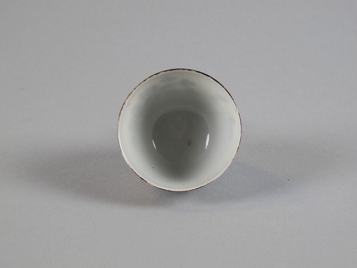 Cup with flowers and poem, Porcelain painted in overglaze polychrome enamels (Jingdezhen ware), China