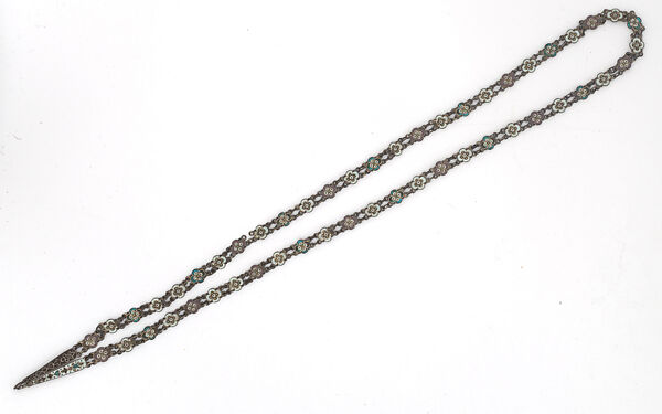 Necklace, Móric Wisinger (Hungarian, 1872–1937), Enamel, nickel-silver, gilded, Hungarian (Budapest)
