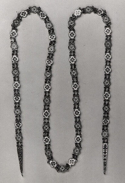 Necklace, Móric Wisinger (Hungarian, 1872–1937), Enamel, nickel-silver, gilded, Hungarian (Budapest) 