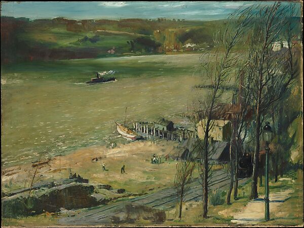 Up the Hudson, George Bellows (American, Columbus, Ohio 1882–1925 New York), Oil on canvas 