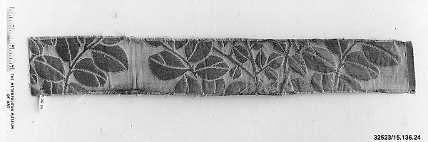 Textile fragment, Unknown Designer, Silk and metal thread 