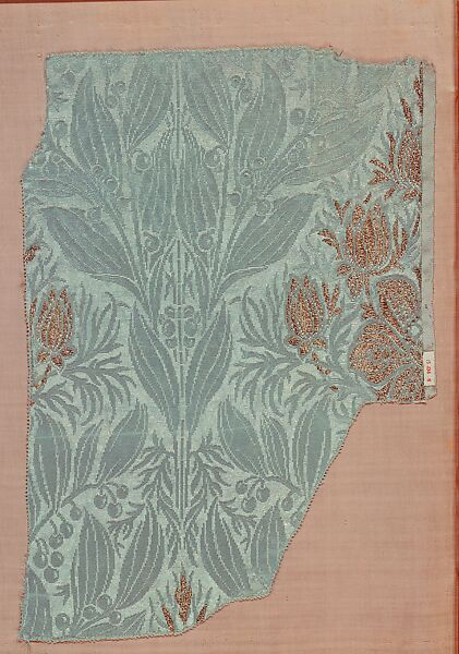 Textile fragment, Unknown Designer, Silk brocade 